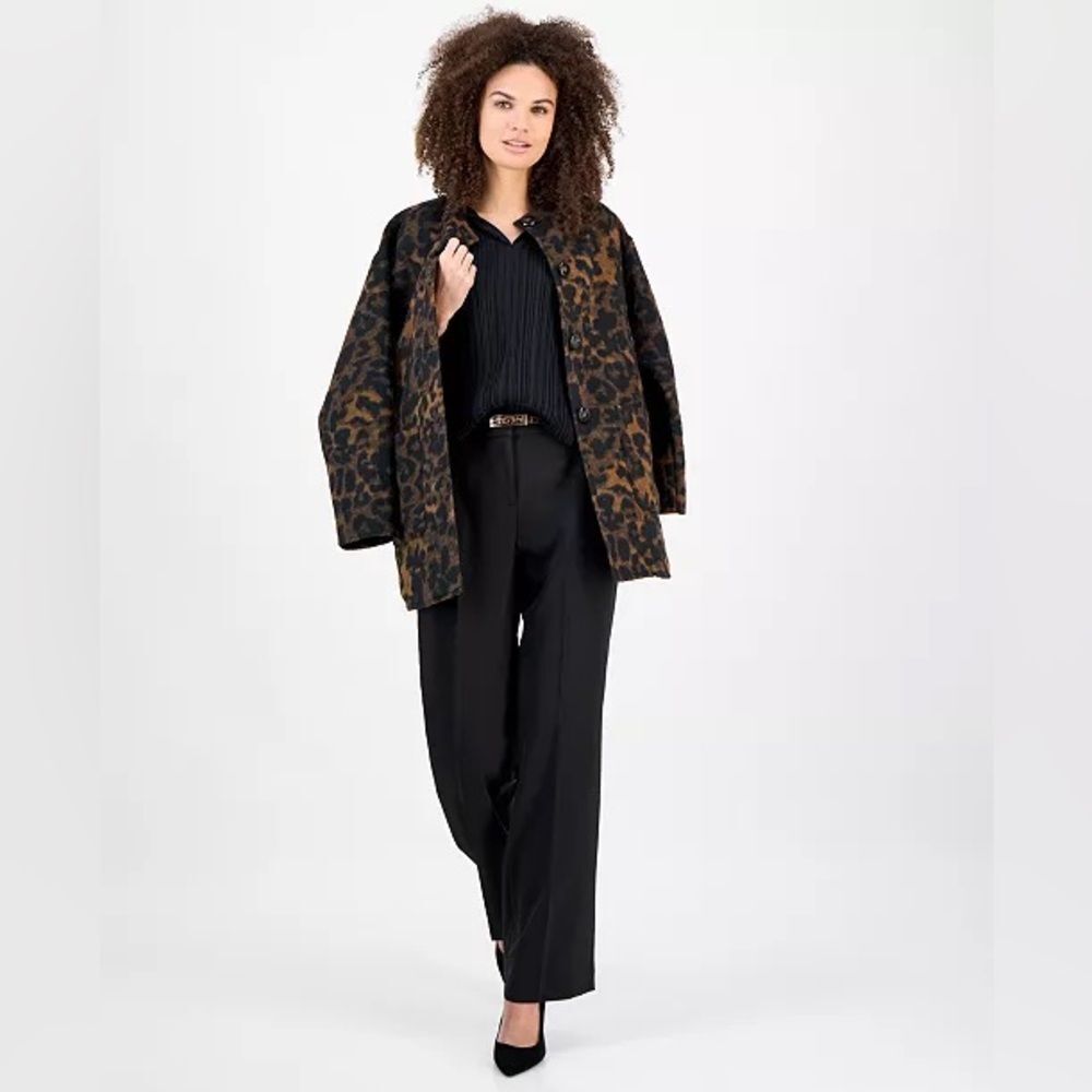 ANNE KLEIN BRUSHED TOPPER COAT